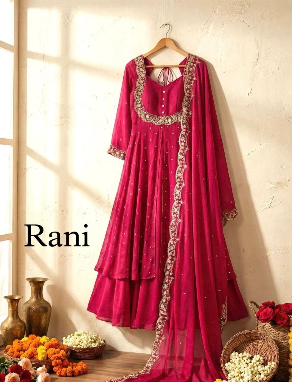3piece set with sequin embroidery with scalloped dupatta borders - Image 10