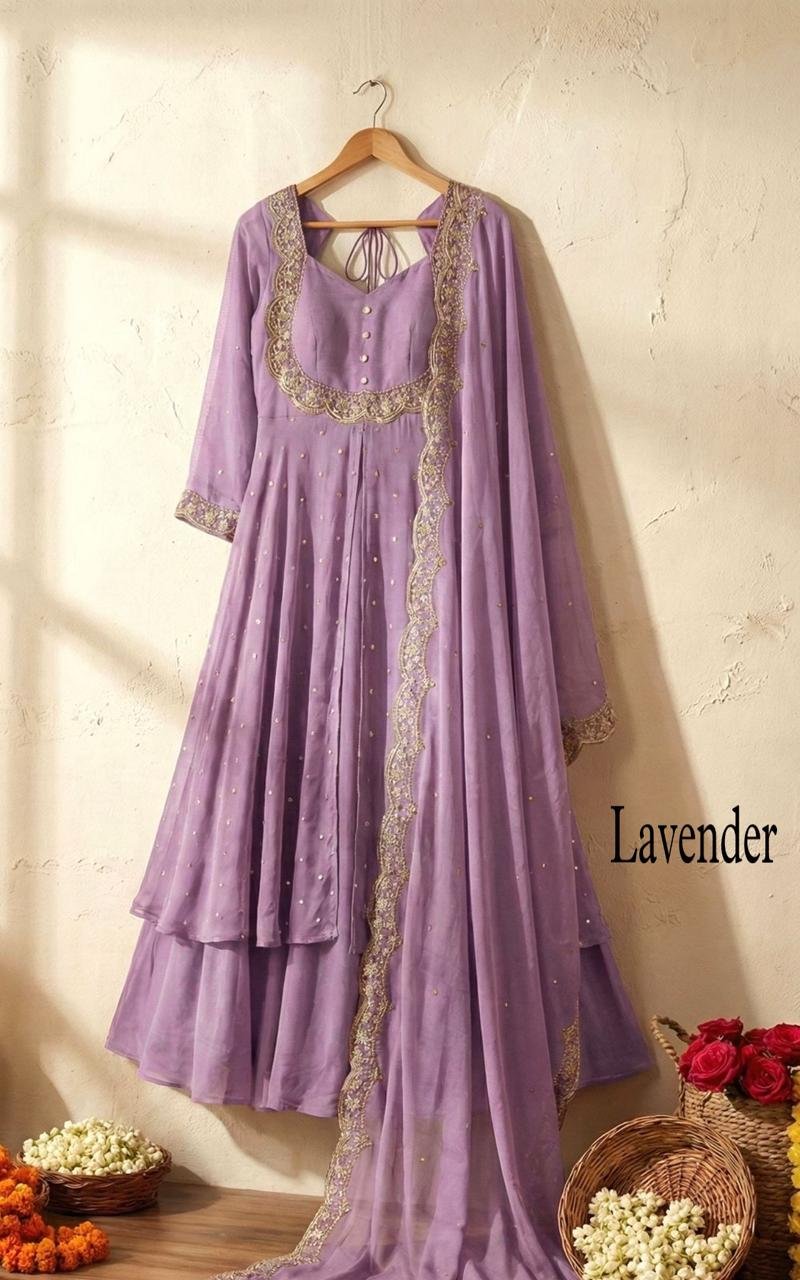 3piece set with sequin embroidery with scalloped dupatta borders - Image 12