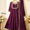 3piece set with sequin embroidery with scalloped dupatta borders